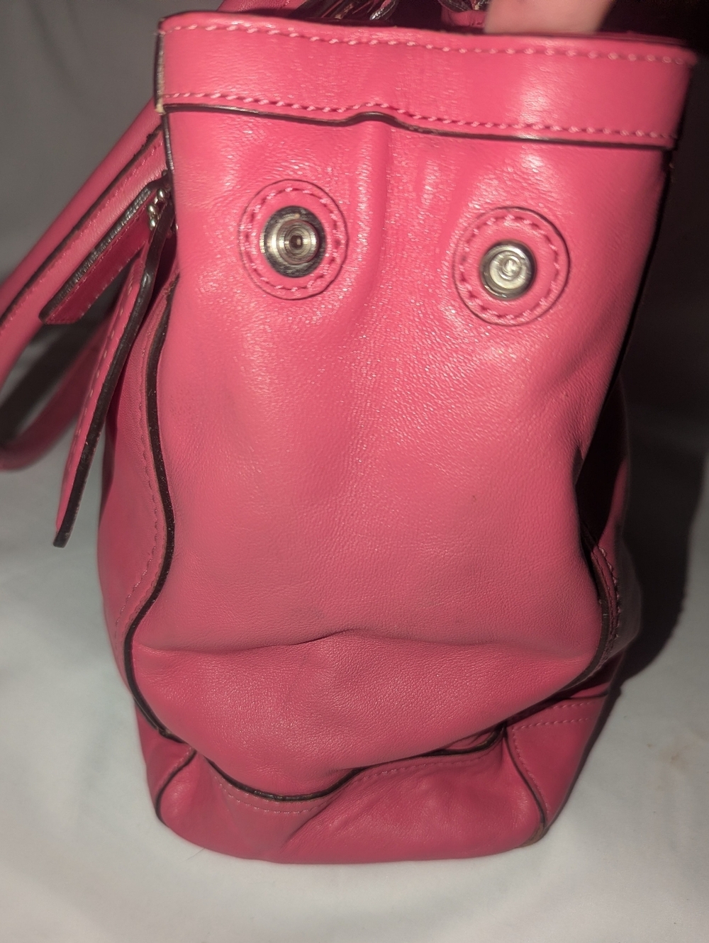 Coach Pink Leather Satchel with Double Top Handles. F 19728 - Picture 6 of 16